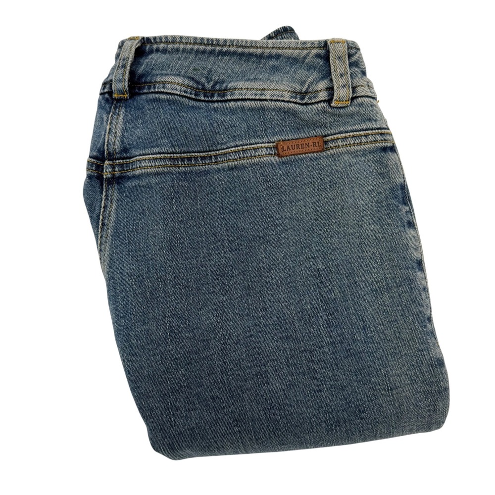 Lauren Jeans Co Ralph Lauren Petite Blue Denim Jeans Womens Size 6P Straight Leg